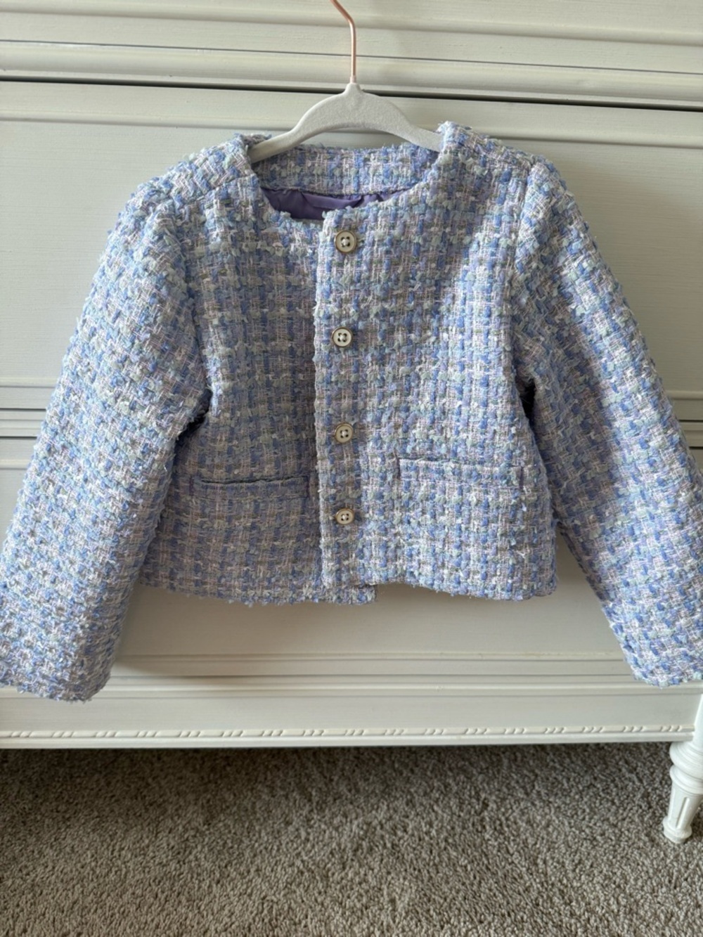 Janie and Jack Pastel Tweed Blazer - Lavender & Light Blue